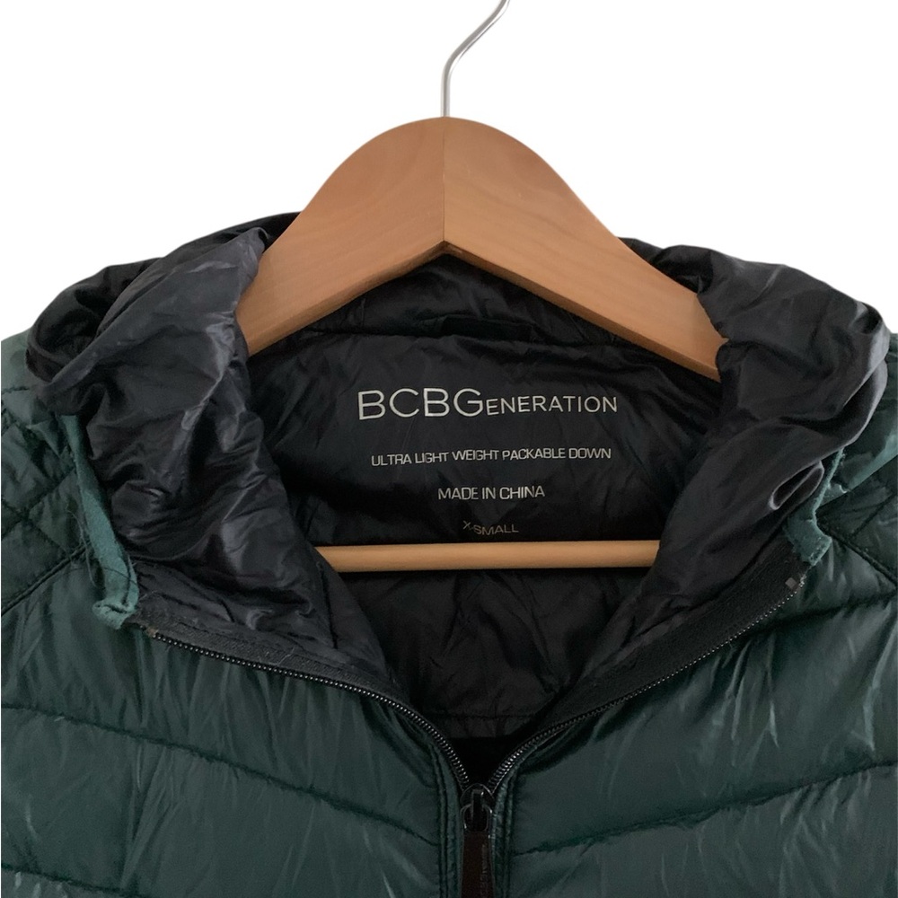 Bcbgeneration Green Puffer Jacket With Quilted De… - image 2